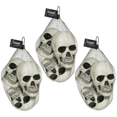 Doodskoppen - 9x stuks - 10 cm - kunststof - schedels - halloween - horror