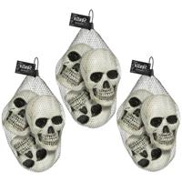 Doodskoppen - 9x stuks - 10 cm - kunststof - schedels - halloween - horror
