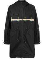 Undercover parka imprimée à capuche - Noir
