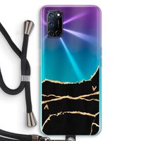 Gouden marmer: Oppo A72 Transparant Hoesje met koord