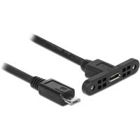 Delock USB-kabel USB 2.0 USB-micro-B stekker, USB-micro-B bus 0.25 m Zwart 85245 Delock USB-kabel USB 2.0 USB-micro-B stekker, USB-micro-B bus 0.25 m Zwart 85245