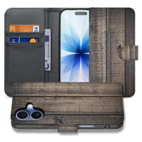 Apple iPhone 17 Bookstyle Hoes Steigerhout Design Met 3 Pasjes