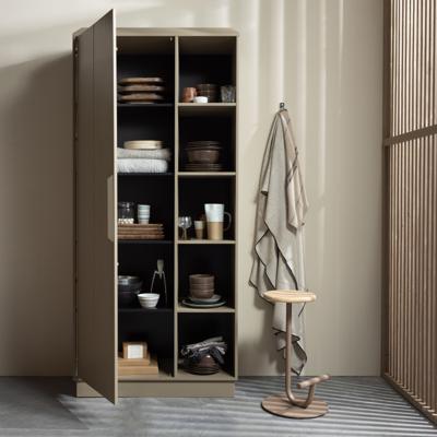 WOOOD Opbergkast 'Lowen' Grenenhout, 221 x 100cm, kleur Mud