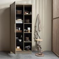 WOOOD Opbergkast 'Lowen' Grenenhout, 221 x 100cm, kleur Mud