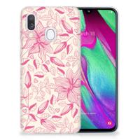 Samsung Galaxy A40 | TPU Case | Pink Flowers