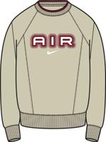 Nike Sportswear Air Fleece Crew Sweater Heren Light Khaki L