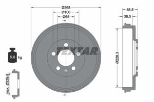 Remtrommel TEXTAR, u.a. für Skoda, Seat