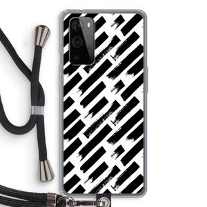 Zwarte vegen: OnePlus 9 Pro Transparant Hoesje met koord