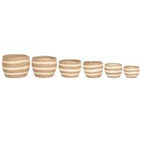 Decoratieve Doos Home ESPRIT Crème Natuurlijk Natuurlijke Vezel