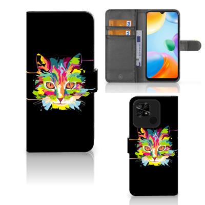 Xiaomi Redmi 10C Leuk Hoesje Cat Color | Portemonnee hoesje