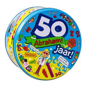Snoeptrommel/cadeautrommel 50e verjaardag / Abraham 50 jaar