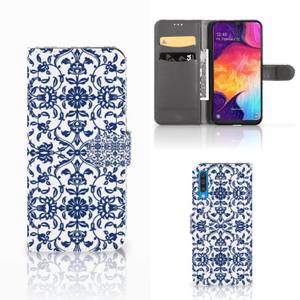 Samsung Galaxy A50 Hoesje Flower Blue