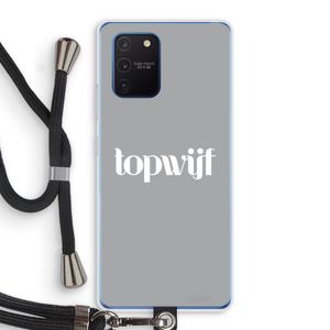 Topwijf Grijs Wit: Samsung Galaxy Note 10 Lite Transparant Hoesje met koord