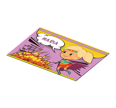 Comic Superheldin Placemat met naam