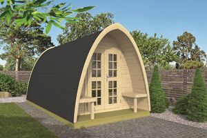 Camping Pod 480 240x480 cm- Boogdak- Onbehandeld vurenhout- Tuindeco