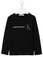 Calvin Klein Kids haut à logo imprimé - Noir