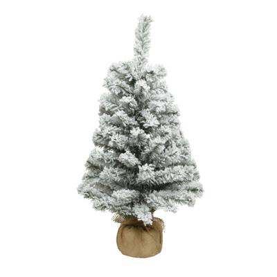 Everlands kunst kerstboom - H90 cm - met sneeuw - kunstboom - jute zak - Imperial
