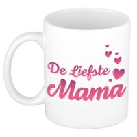 De liefste mama cadeau koffiemok - drinkbeker - voor Moederdag - verjaardag - roze hartjes