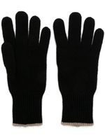 Brunello Cucinelli gants en cachemire - Noir