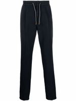 Brunello Cucinelli pantalon droit à lien de resserrage - Bleu