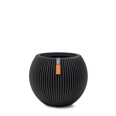 Vaas bol Groove 21x19 zwart - Capi europe