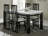 Eettafel REBECCA 160 cm hoogglans zwart/hoogglans wit - thumbnail