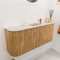 Toiletmeubel Mondiaz Joya Dlux | 103.2 cm | Meubelkleur Oak | Faye wastafel Nata Wasbak Midden | 1 kraangat