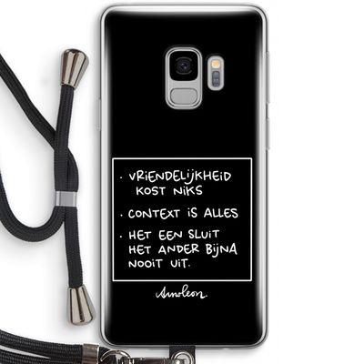 Mijn Motto's: Samsung Galaxy S9 Transparant Hoesje met koord