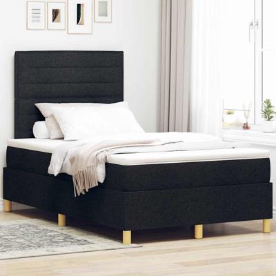 Boxspringbed met matras & LED Zwart 120x190 cm Stof