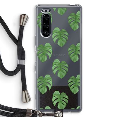 Monstera leaves: Sony Xperia 5 Transparant Hoesje met koord