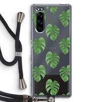 Monstera leaves: Sony Xperia 5 Transparant Hoesje met koord