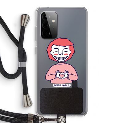 Hartje: Samsung Galaxy A72 5G Transparant Hoesje met koord