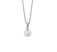 Ketting zilver-zoetwaterparel 9,5 mm 41-45 cm