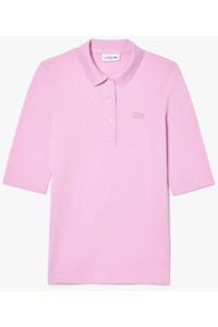 Lacoste Slim Fit Dames Poloshirt roze, Effen