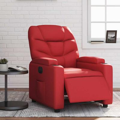 Fauteuil verstelbaar elektrisch kunstleer rood
