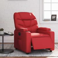Fauteuil verstelbaar elektrisch kunstleer rood