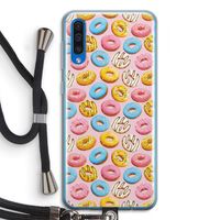 Pink donuts: Samsung Galaxy A50 Transparant Hoesje met koord