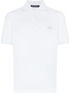 Dolce & Gabbana polo à plaque logo - Blanc