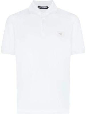 Dolce & Gabbana polo à plaque logo - Blanc