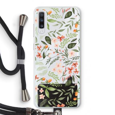 Sweet little flowers: Samsung Galaxy A70 Transparant Hoesje met koord