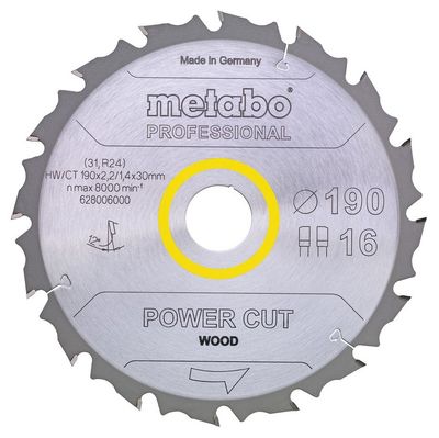 Metabo Accessoires Zaagblad "Power cut wood - Professional", 160X20, Z30 WZ 5° - 628071000
