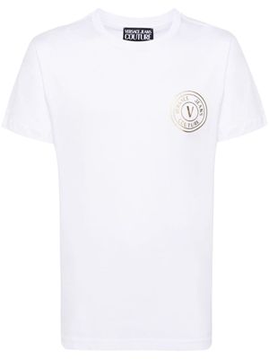 Versace Jeans Couture t-shirt en coton à logo floqué - Blanc