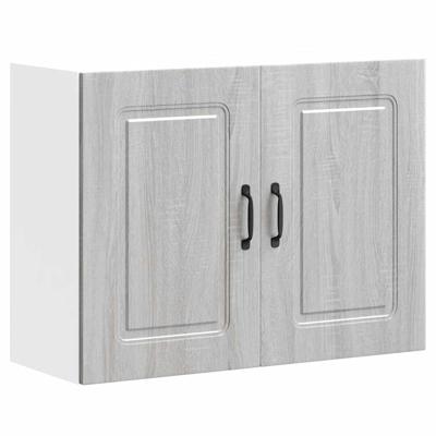Keukenwandkast Kalmar bewerkt hout grijs sonoma eiken