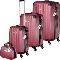 tectake® - reiskoffers - Kofferset Cleo 4-delig met bagageweger - rood - thumbnail