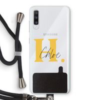 Amber Script: Samsung Galaxy A70 Transparant Hoesje met koord