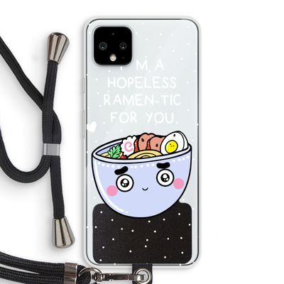 I'm A Hopeless Ramen-Tic For You: Pixel 4 XL Transparant Hoesje met koord
