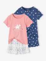 Set van 2 eenhoorn pyjashorts voor meisjes nachtblauw - thumbnail