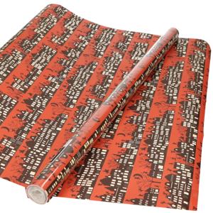 Sinterklaas inpakpapier/cadeaupapier - XL - print rood - 2.5 x 0.7 meter