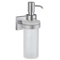 Smedbo House Zeepdispenser - 200ml - wandmodel - geborsteld chroom/mat glas RS369