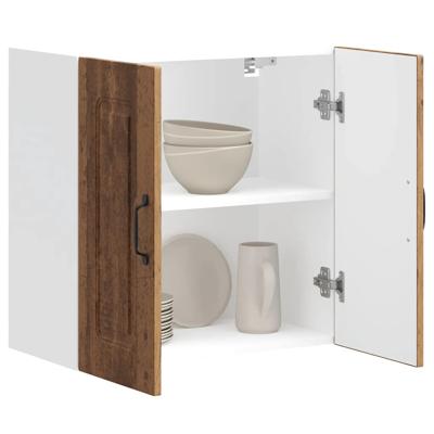 Keukenwandkast Kalmar bewerkt hout oud houtkleurig
